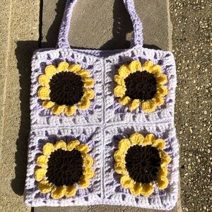 Handmade Sunflower Crochet Bag